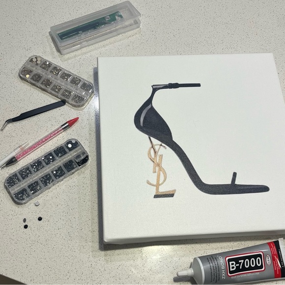 YSL Rhinestone Canvas Art - Picture 3 of 3